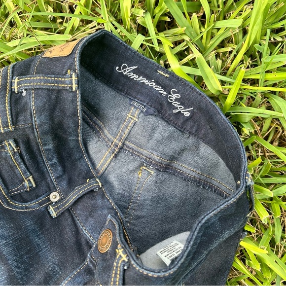 Vintage American Eagle 00 Dark Blue Denim Shorts - Picture 3 of 4